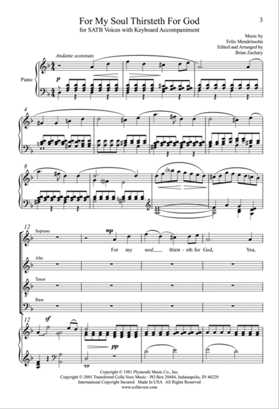 For My Soul Thirsteth For God 4-Part scores gallery preview page 2