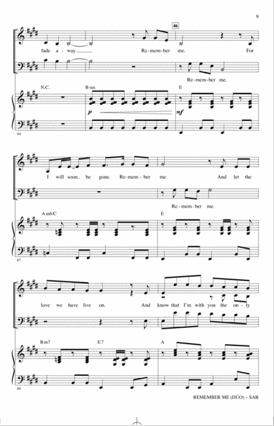 Remember Me (Duo) (from Coco) (arr. Audrey Snyder) 3-Part scores gallery preview page 8