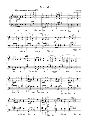Chopin - Mazurka Op. 68 No.3 for piano solo