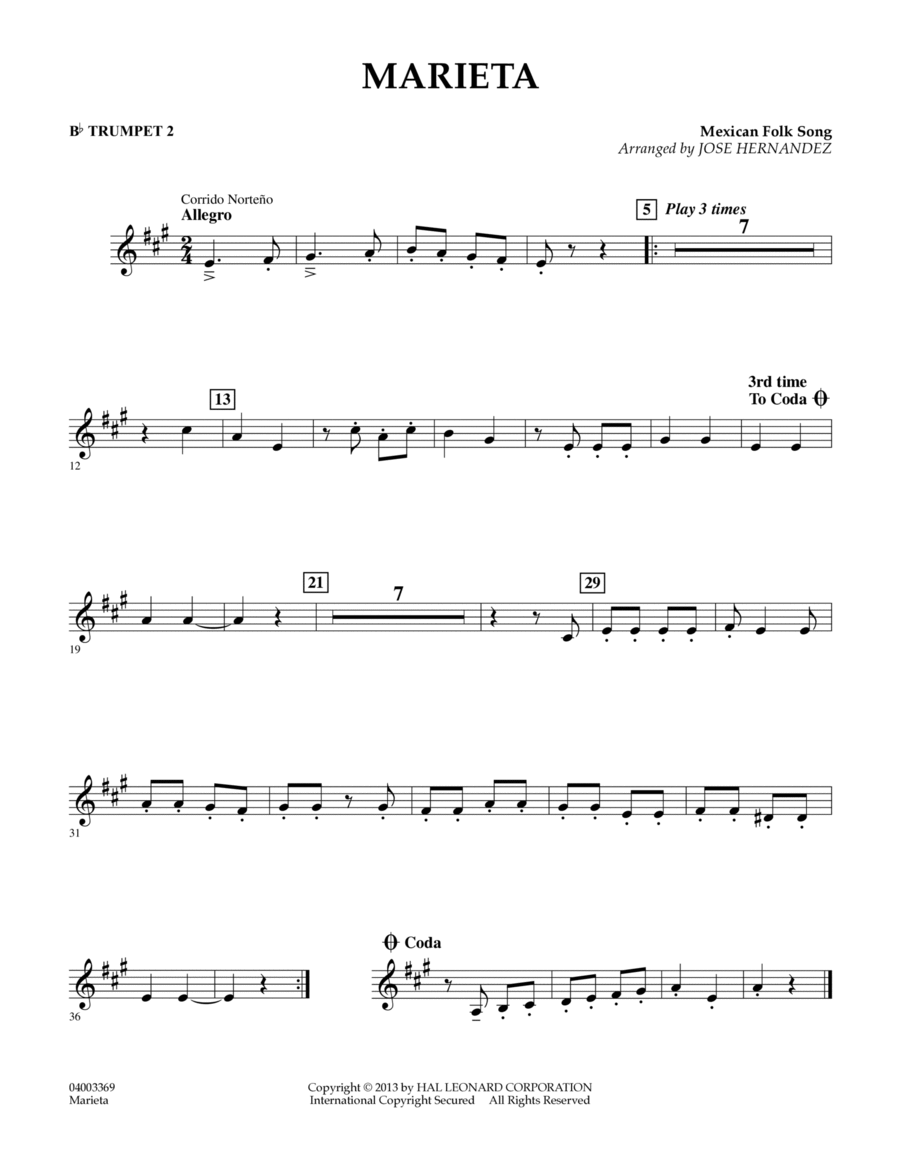 Marieta - Bb Trumpet 2