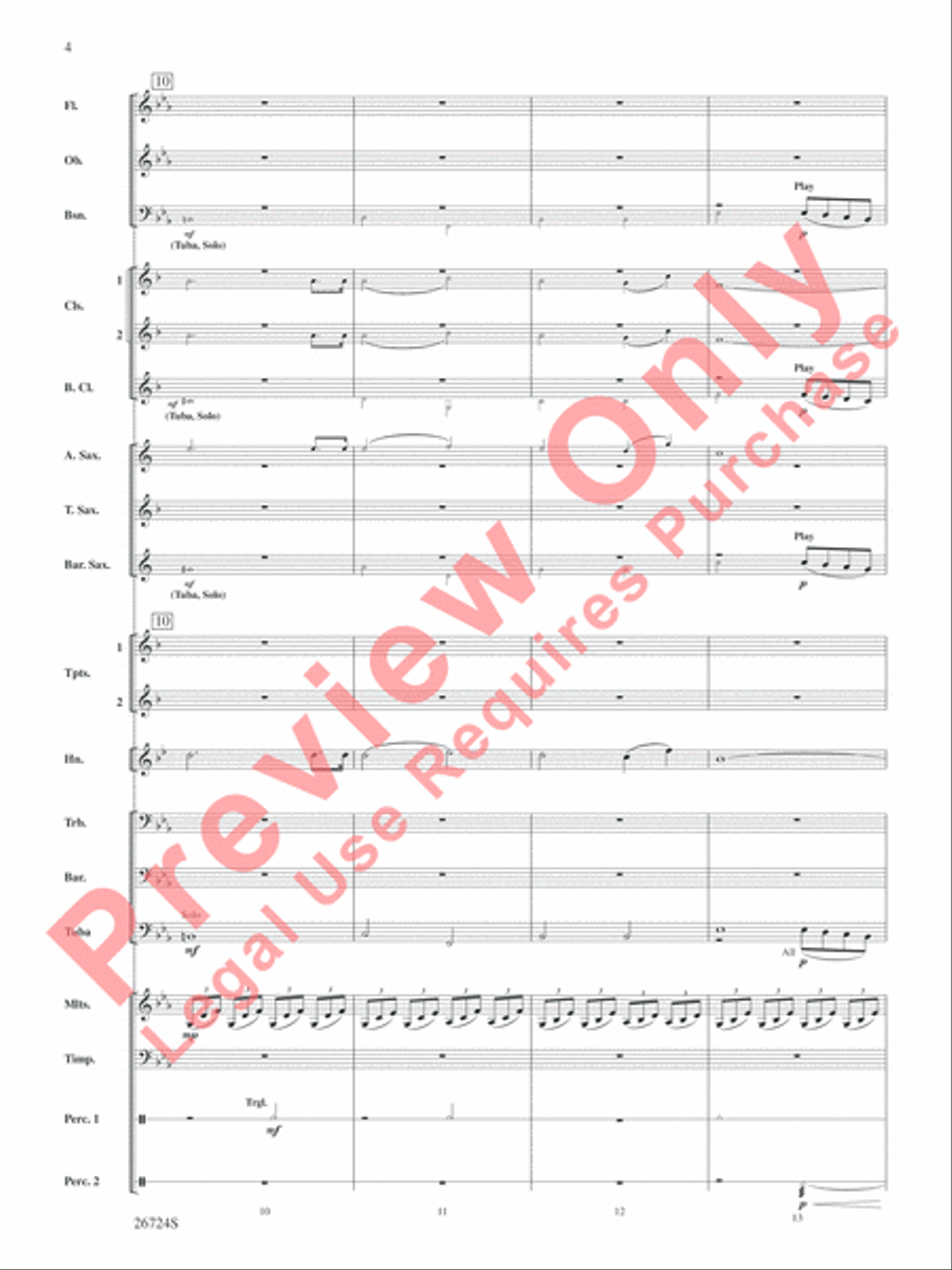 Reflections in Moonlight Concert Band scores gallery preview page 5