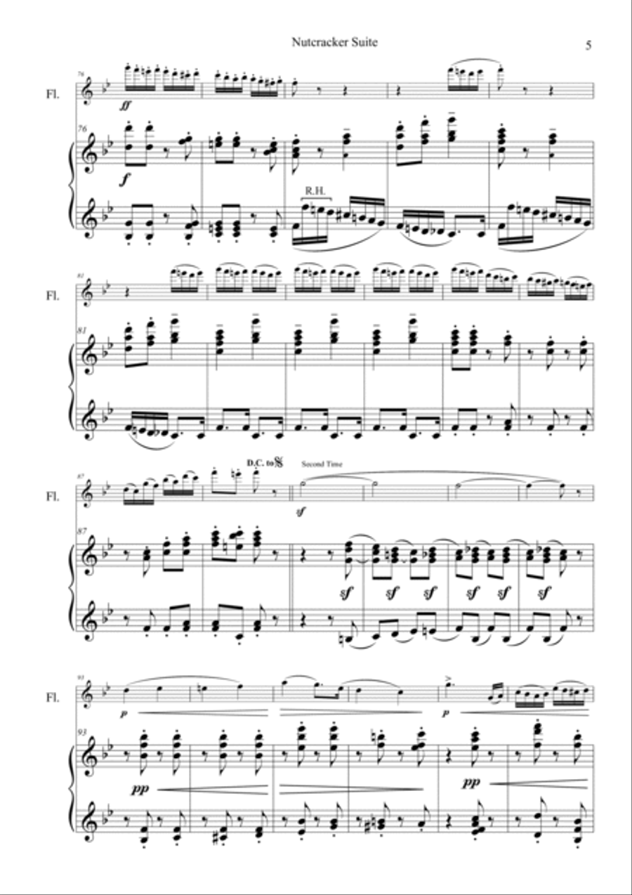 Tchaikovsky Nutcracker Suite Flute Solo scores gallery preview page 6