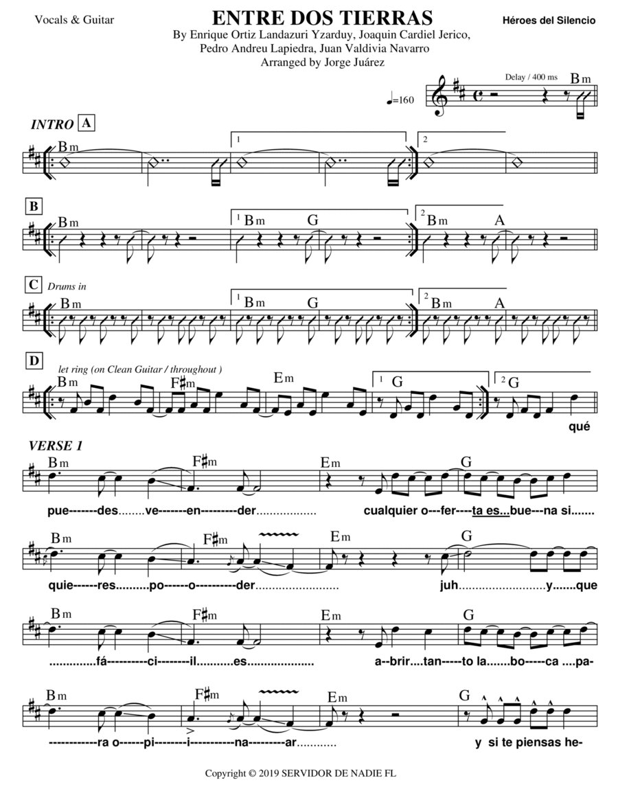 Entre Dos Tierras Guitar scores gallery preview page 1