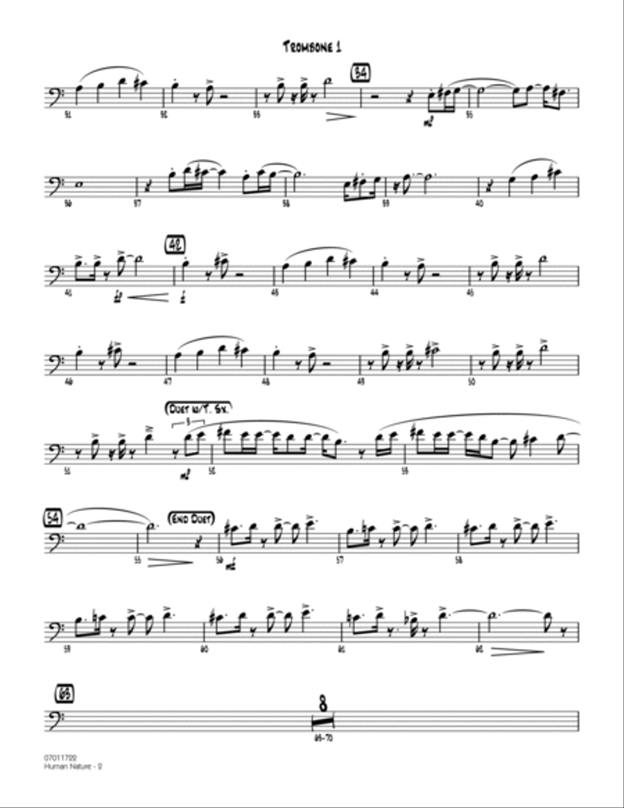 Human Nature - Trombone 1 Trombone scores gallery preview page 2