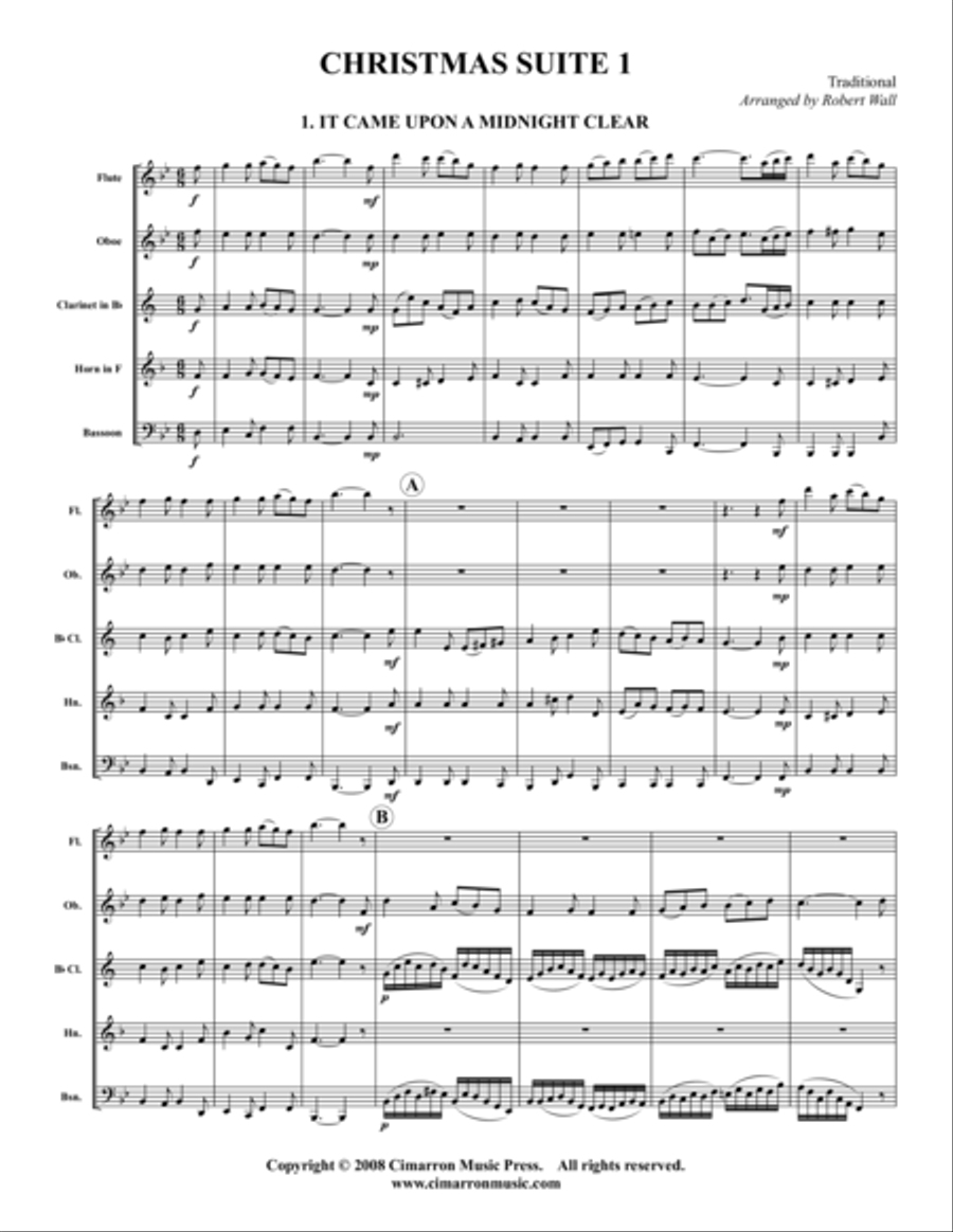 Christmas Suite 1 Woodwind Quintet scores gallery preview page 1