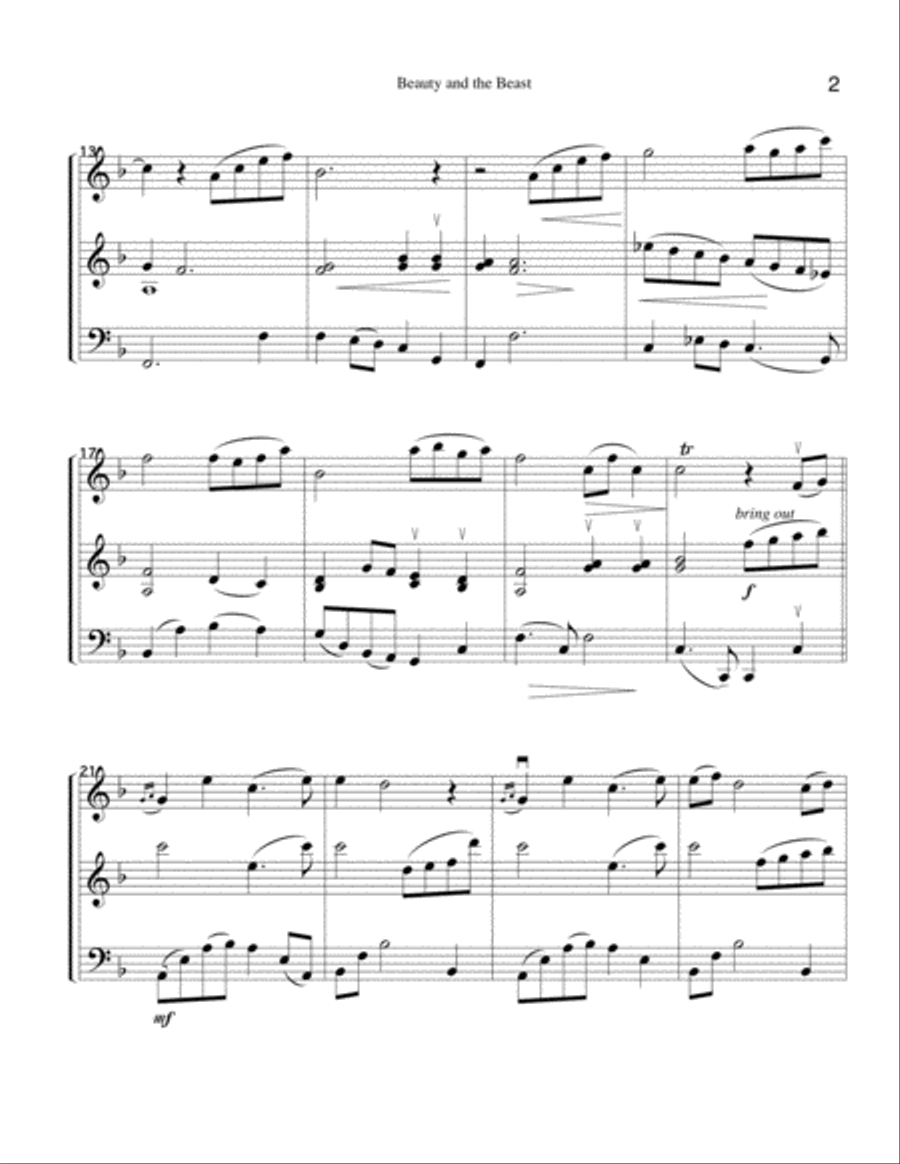 Beauty And The Beast Beauty And The Beast Small Ensemble scores gallery preview page 2