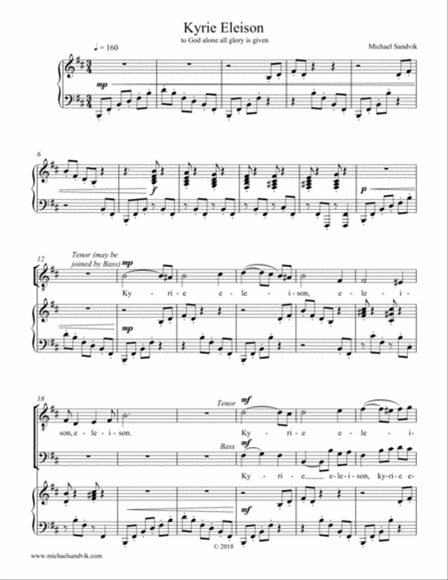 Kyrie Eleison 4-Part scores gallery preview page 1