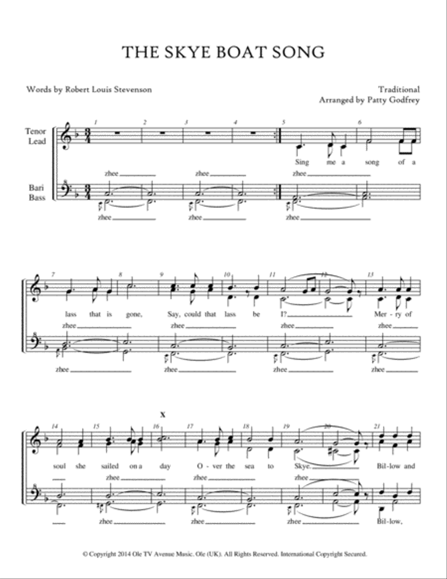 Skye Boat Song A Cappella scores gallery preview page 1
