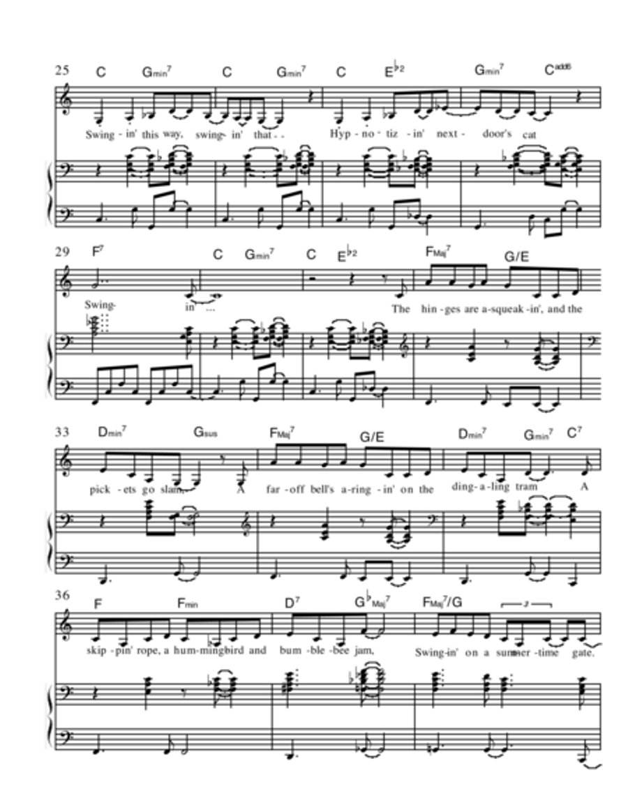 Swingin' On A Gate Piano, Vocal, Guitar scores gallery preview page 3