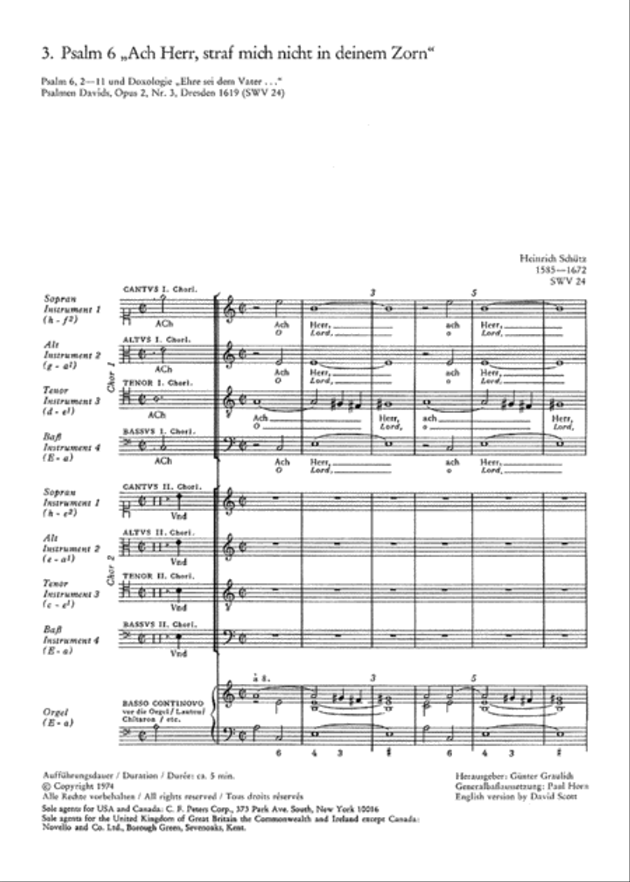 O Lord, rebuke me not in thy wrath (Ach Herr, straf mich nicht in deinem Zorn) 4-Part scores gallery preview page 1