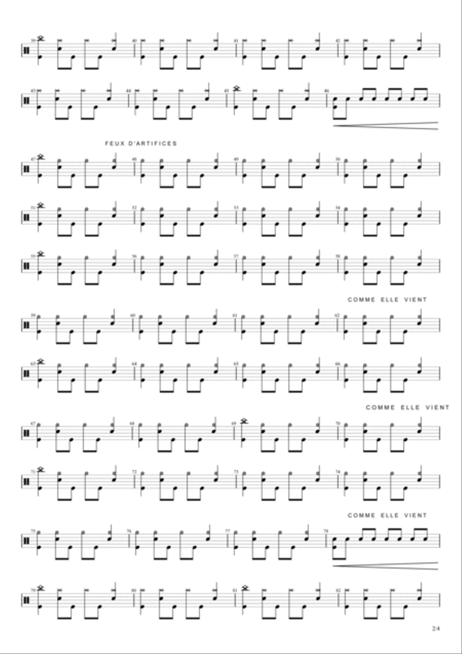 Comme Elle Vient Drum Set scores gallery preview page 2