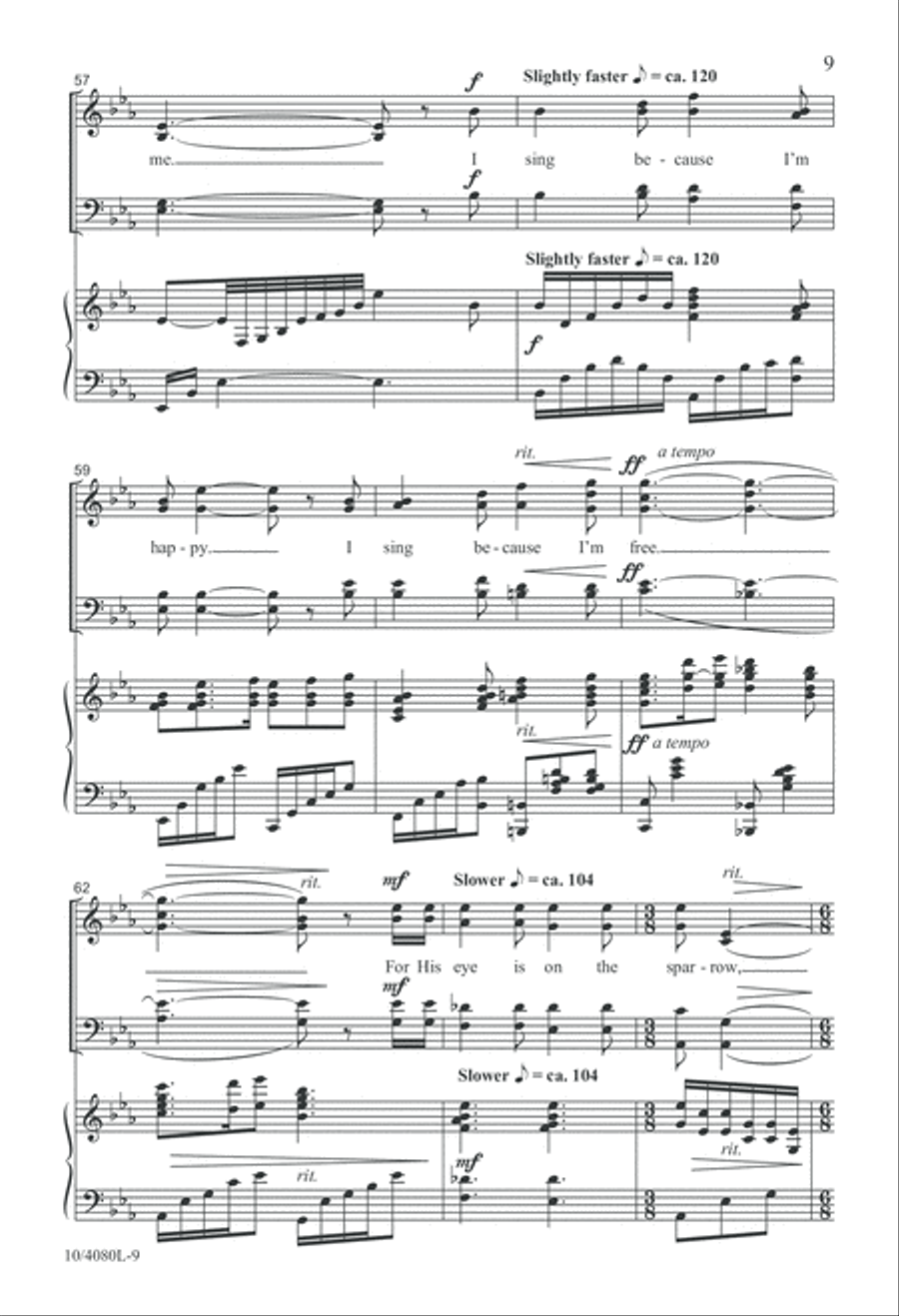 His Eye Is on the Sparrow 4-Part scores gallery preview page 10