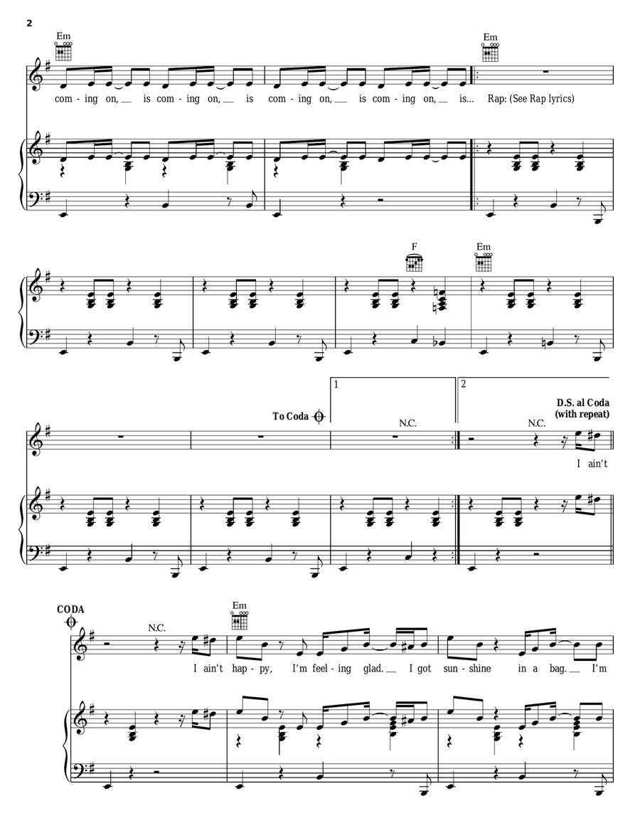 Clint Eastwood Clint Eastwood Piano, Vocal, Guitar scores gallery preview page 2
