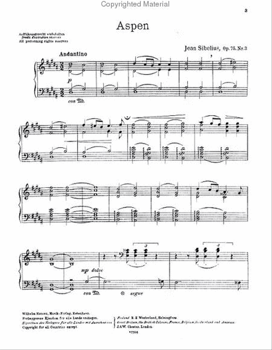 Jean Sibelius: The Aspen (Five Pieces Op.75 No.3) Piano Solo scores gallery preview page 2