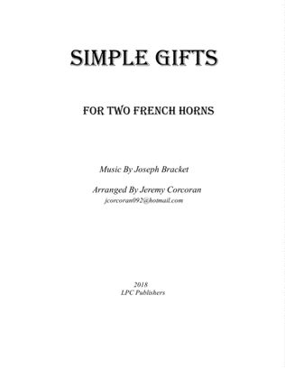 Book cover for Simple Gifts for Two French Horns