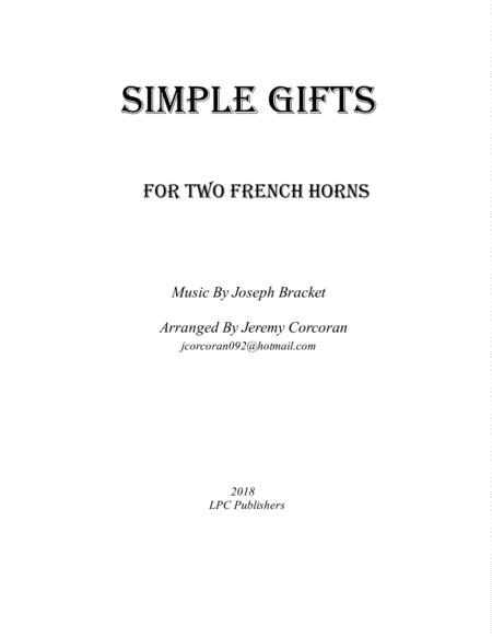 Simple Gifts for Two French Horns image number null