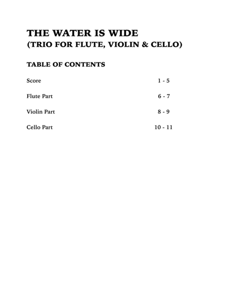 The Water is Wide (Trio for Flute, Violin and Cello) image number null