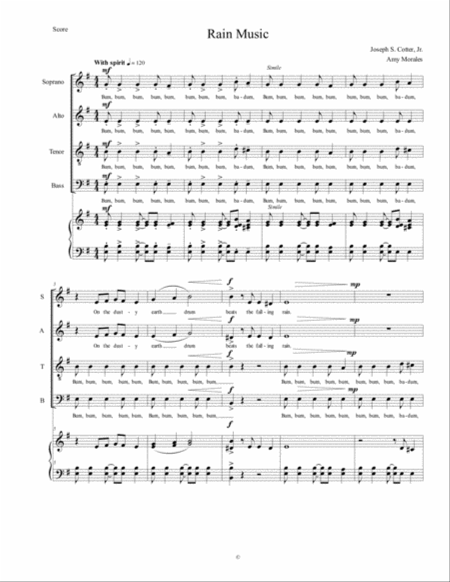 Rain Music Rain Music 4-Part scores gallery preview page 1