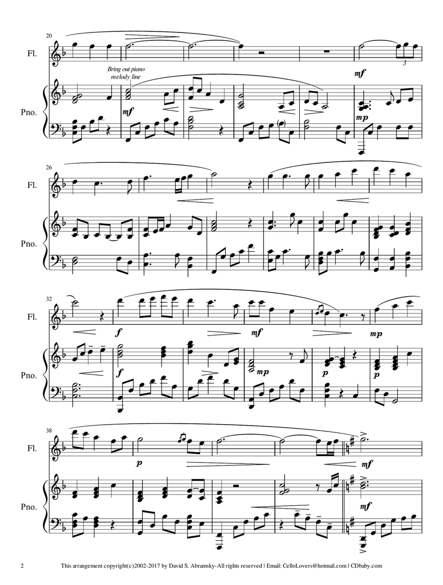 Be Thou My Vision (arr. for flute and piano) Flute Solo scores gallery preview page 2