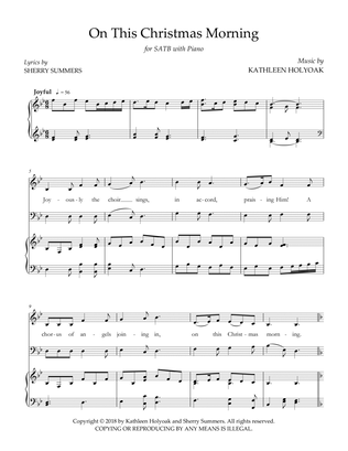 On This Christmas Morning - for SATB choir - Music by KATHLEEN HOLYOAK