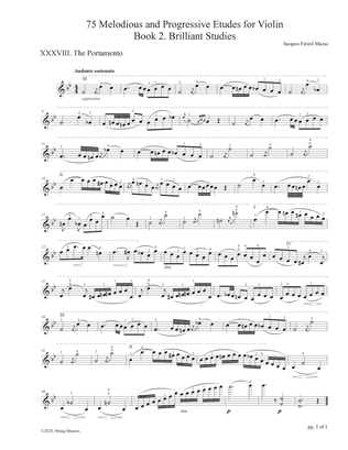 Mazas 75 Melodious & Progressive Etudes for Violin Book 2, No. 38