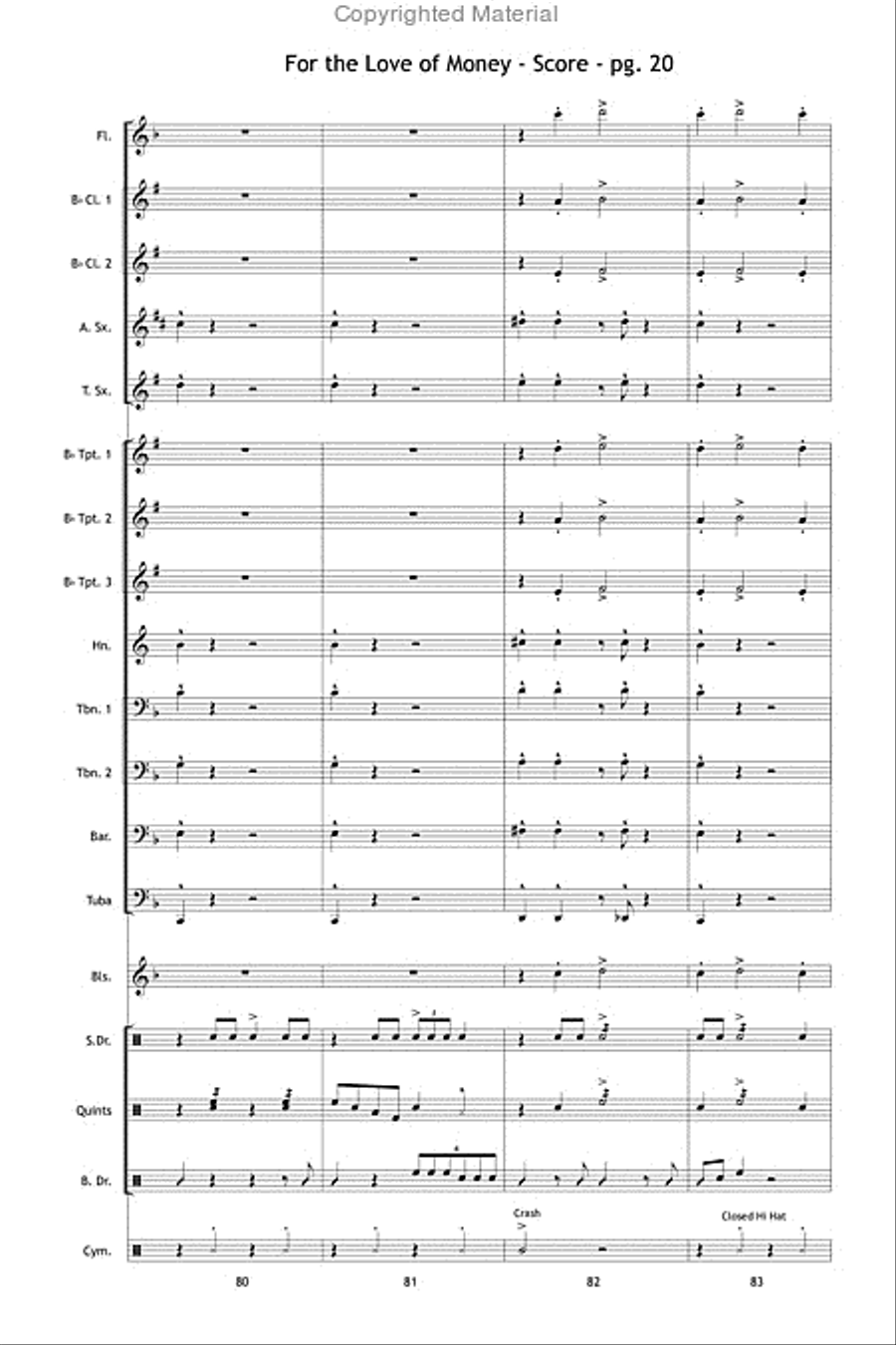 For the Love of Money For the Love of Money Marching Band scores gallery preview page 21
