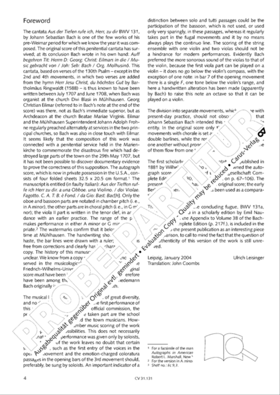 Form the deep, Lord, cried I, Lord, to Thee (Aus der Tiefe rufe ich, Herr, zu dir) 4-Part scores gallery preview page 5