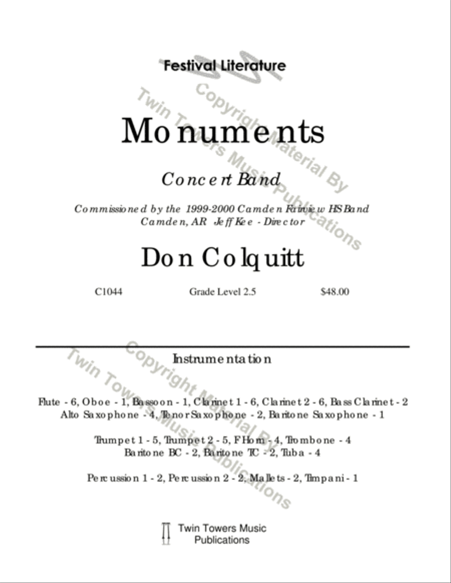 Monuments Monuments Concert Band scores gallery preview page 2