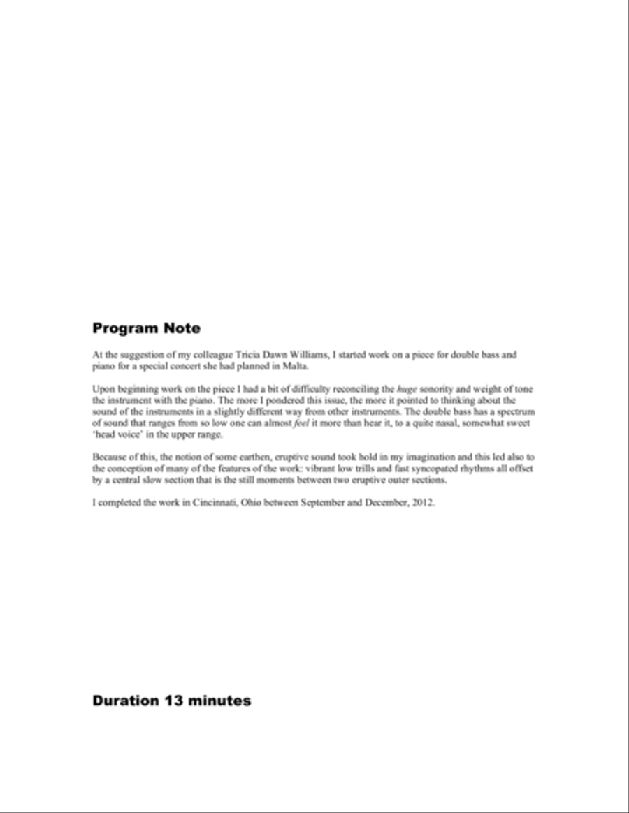 Tremor-for double bass and piano Double Bass scores gallery preview page 3