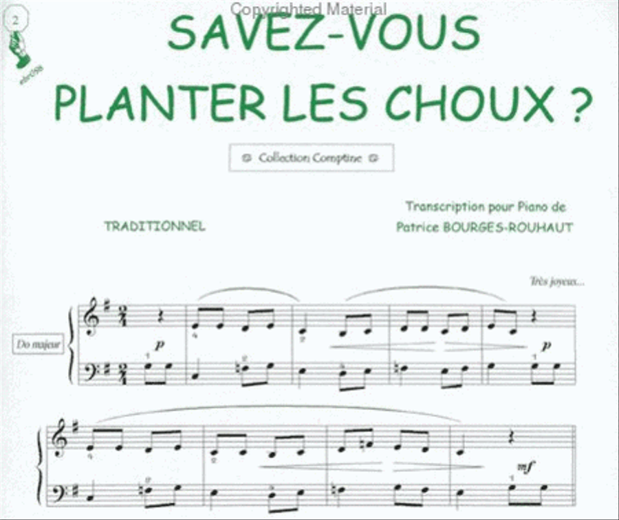 Savez-vous planter les choux (Comptine) Guitar Tablature scores gallery preview page 2