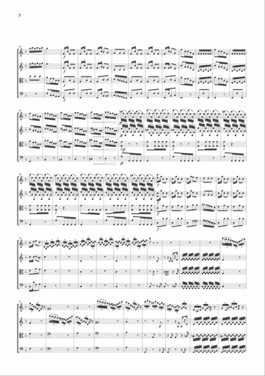 Vivaldi Autumn from the Four Seasons, all mvts., for string quartet, CV103 String Quartet scores gallery preview page 5
