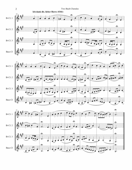 Two Bach Chorales for Clarinet Quartet image number null
