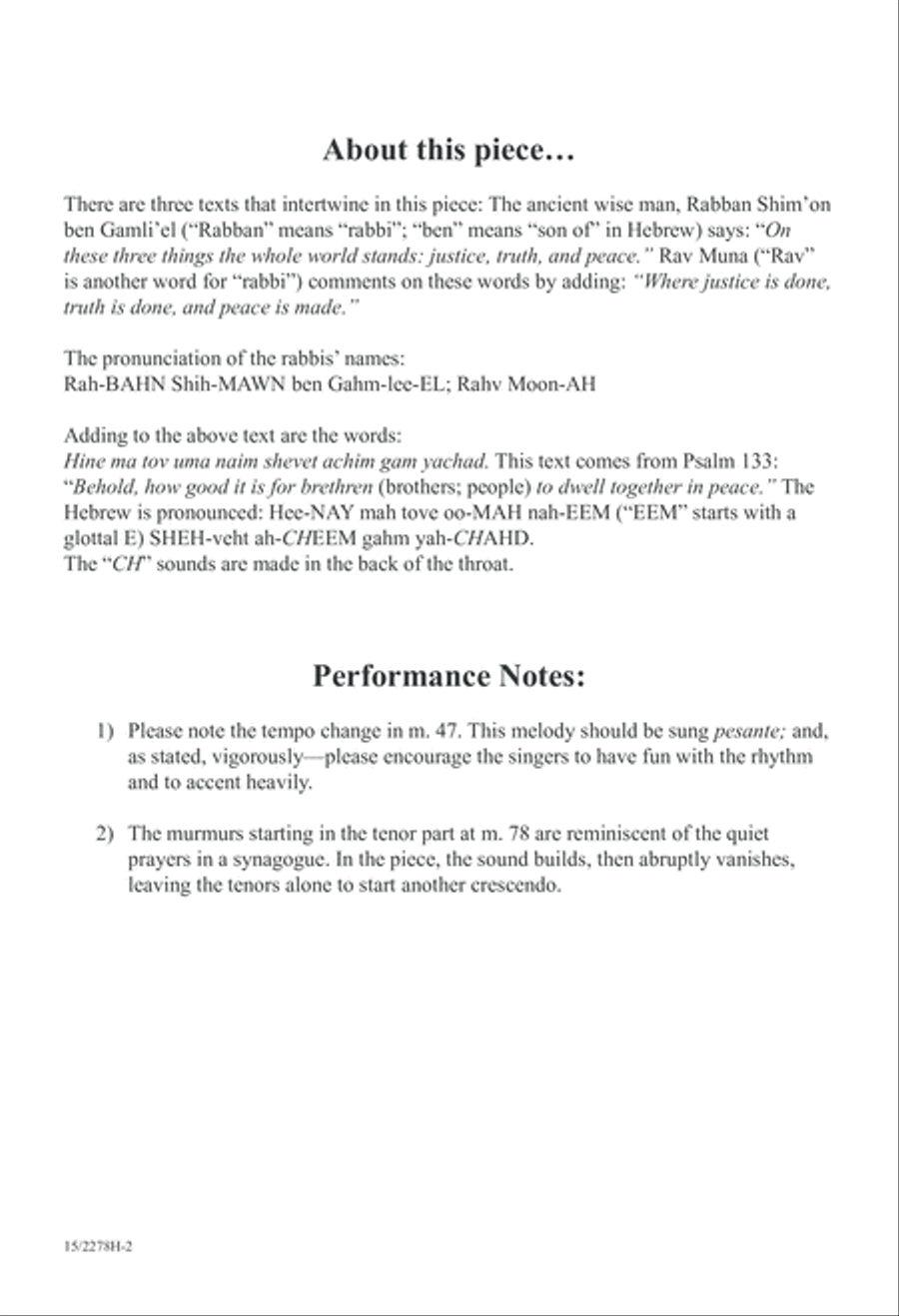 On Justice, Truth, and Peace 4-Part scores gallery preview page 3