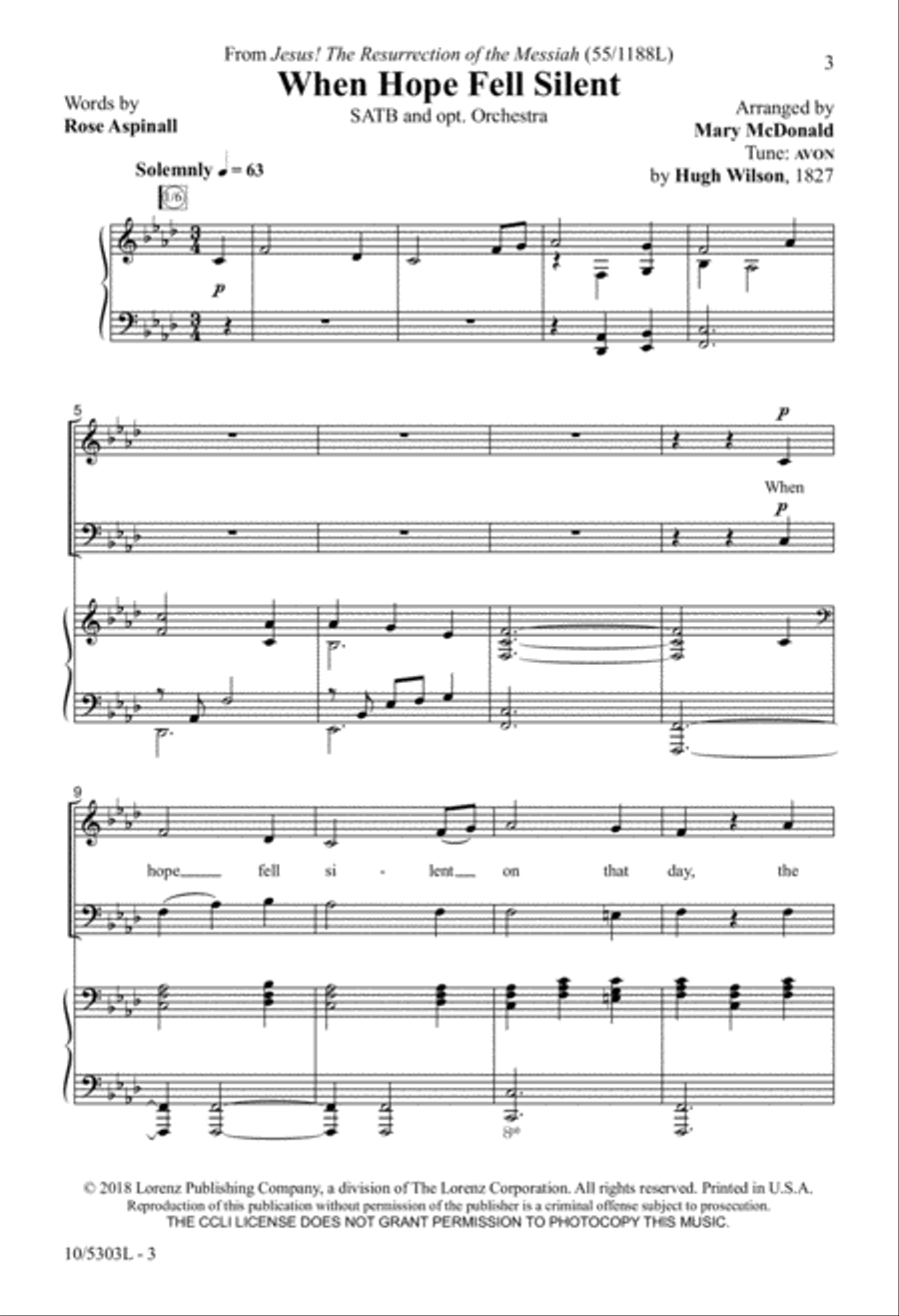 When Hope Fell Silent When Hope Fell Silent 4-Part scores gallery preview page 2