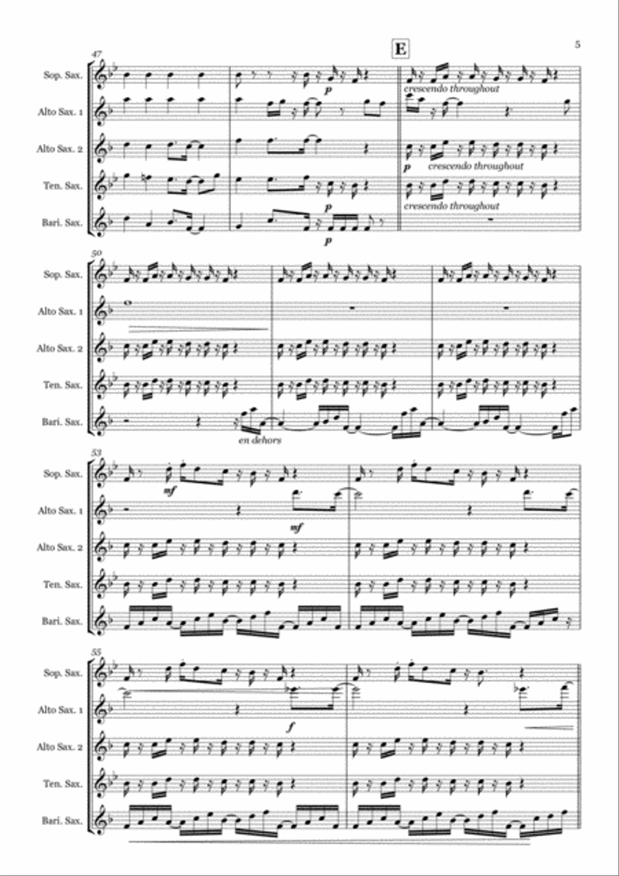 I Want You Back Saxophone Quintet scores gallery preview page 5
