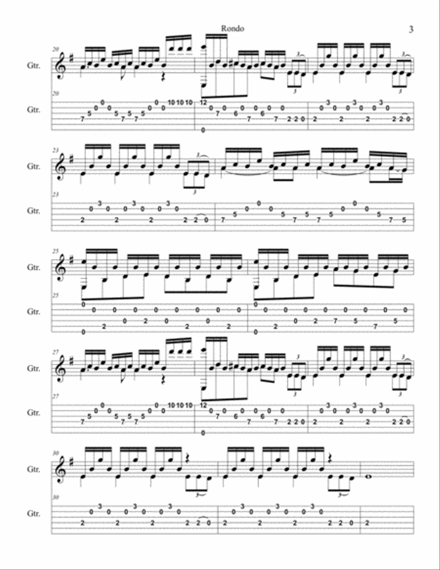 Rondo Rondo Electric Guitar scores gallery preview page 3