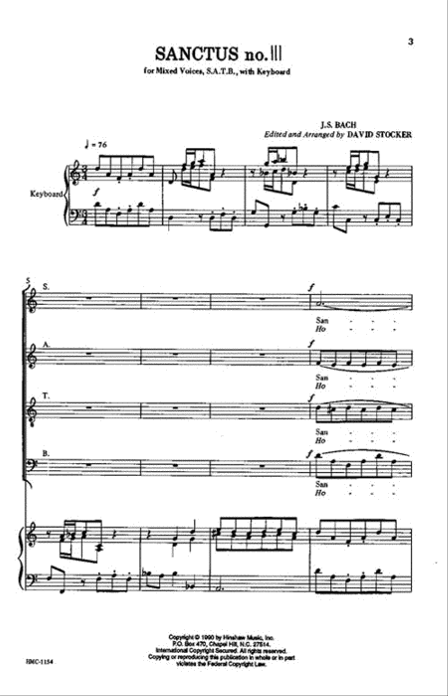 Sanctus No. III 4-Part scores gallery preview page 2