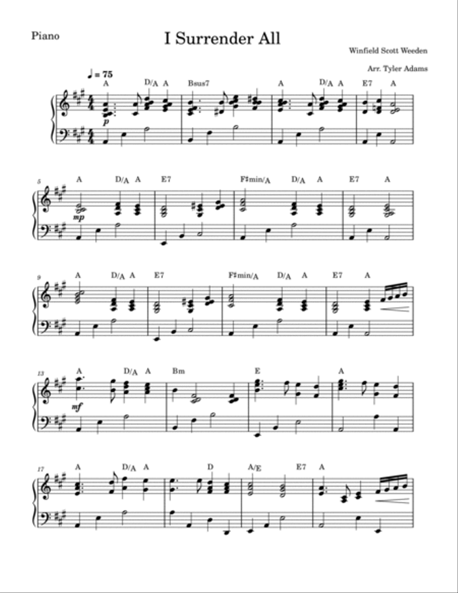 I Surrender All (Violin Duet and Piano) String Duet scores gallery preview page 4