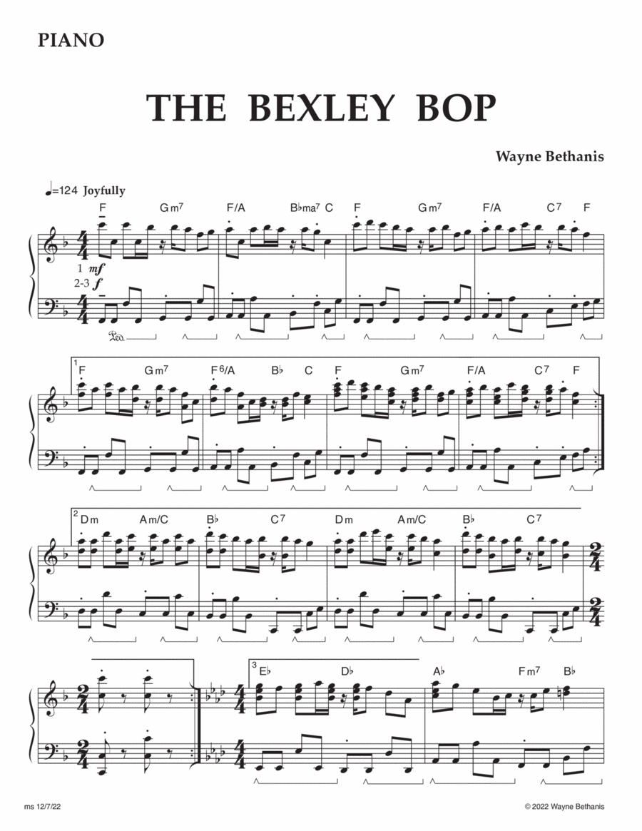 Bexley Bop Piano scores gallery preview page 1