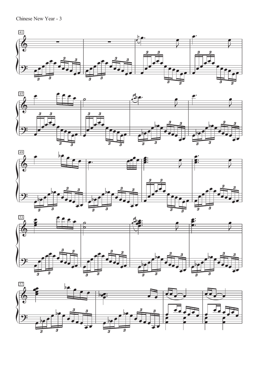 Chinese New Year Piano Solo scores gallery preview page 3
