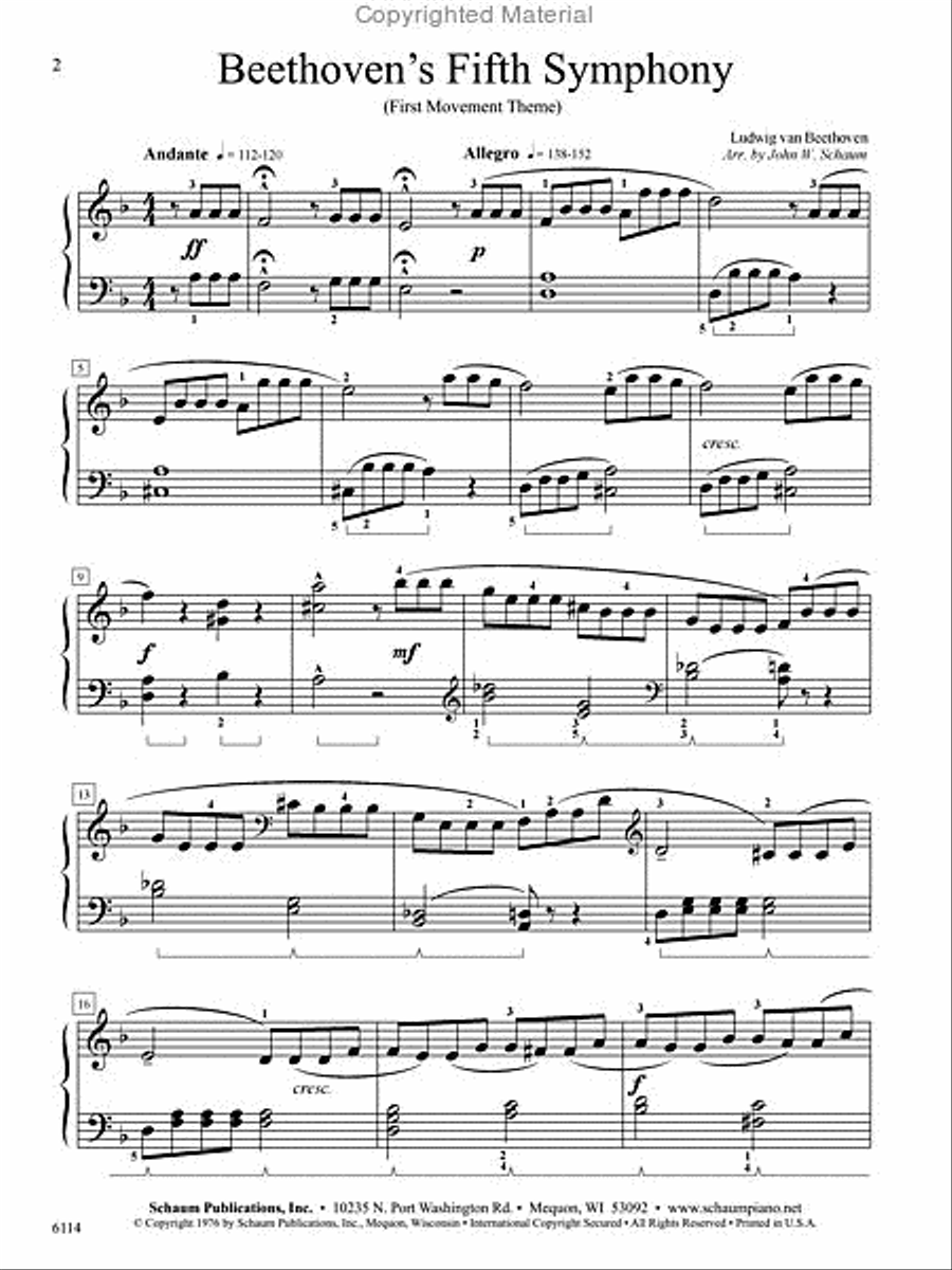 Beethoven's 5th Symphony Piano Method scores gallery preview page 2