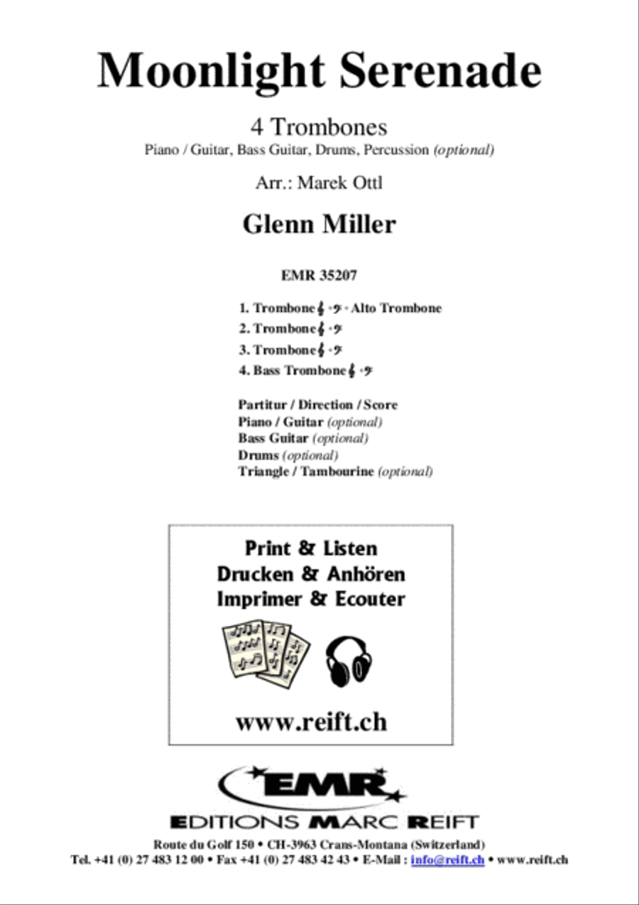 Moonlight Serenade Trombone Quartet scores gallery preview page 2