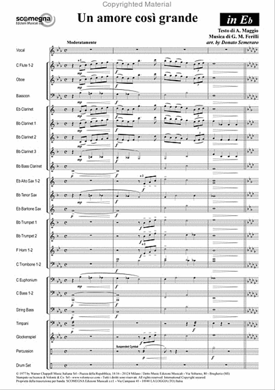 Un Amore Cosi Grande Un Amore Cosi Grande Concert Band scores gallery preview page 4