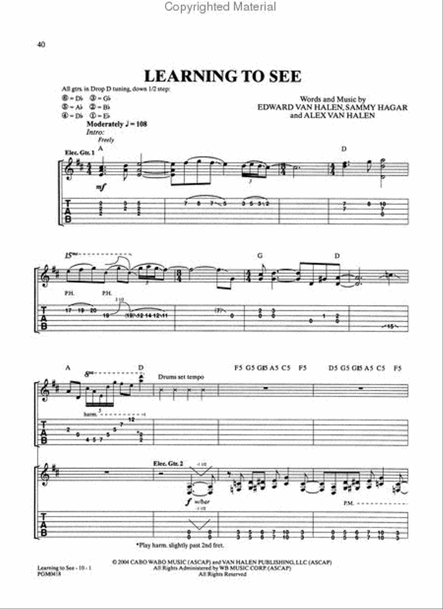 Van Halen – The Best of Both Worlds Electric Guitar scores gallery preview page 4