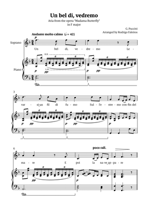 Un Bel Di Vedremo (from Madama Butterfly) - for Soprano - in F major