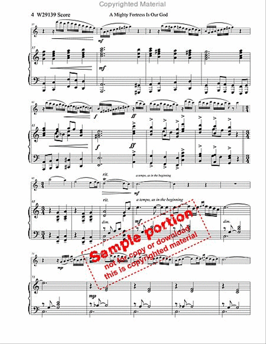 A Mighty Fortress Is Our God Flute Solo scores gallery preview page 4