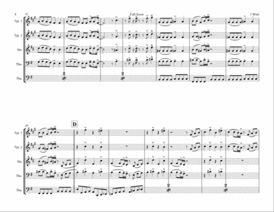 I Wish Brass Ensemble scores gallery preview page 4