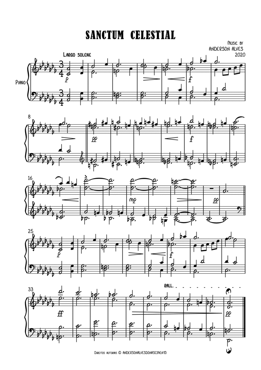 Sanctum Celestial Sanctum Celestial Piano Solo scores gallery preview page 1