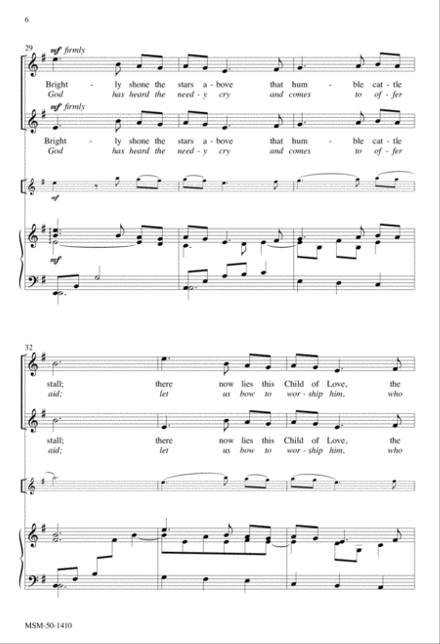 Mary Sings Her Lullaby/Like Gentle Rain Unison Choir scores gallery preview page 6