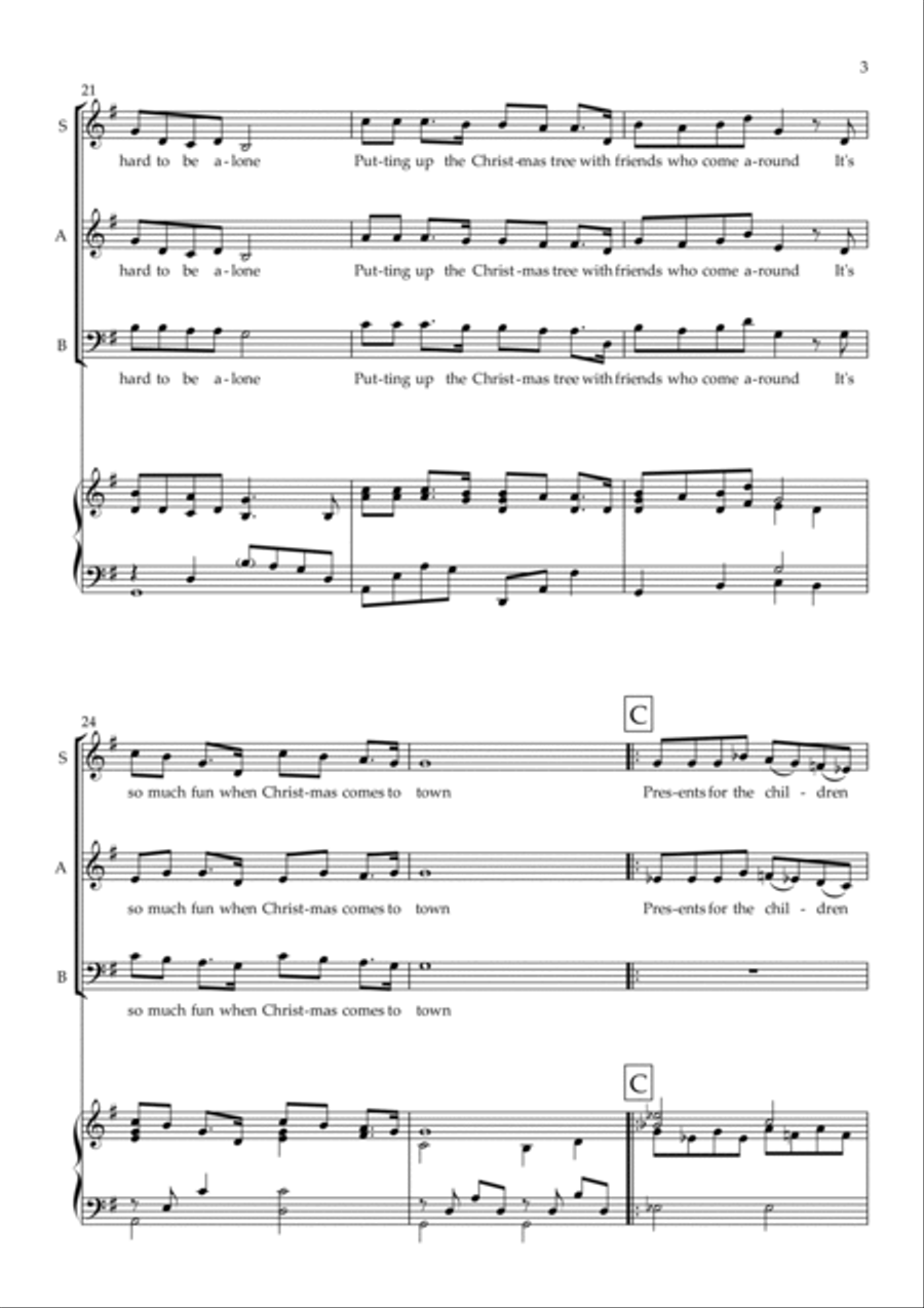 When Christmas Comes To Town 3-Part scores gallery preview page 4